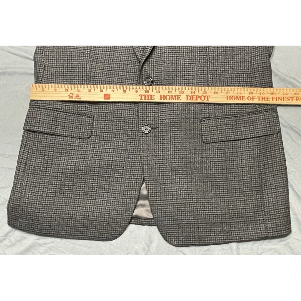 42R Chaps Ralph Lauren Mens Pure Lambswool‎ Gray Houndstooth Sport Coat